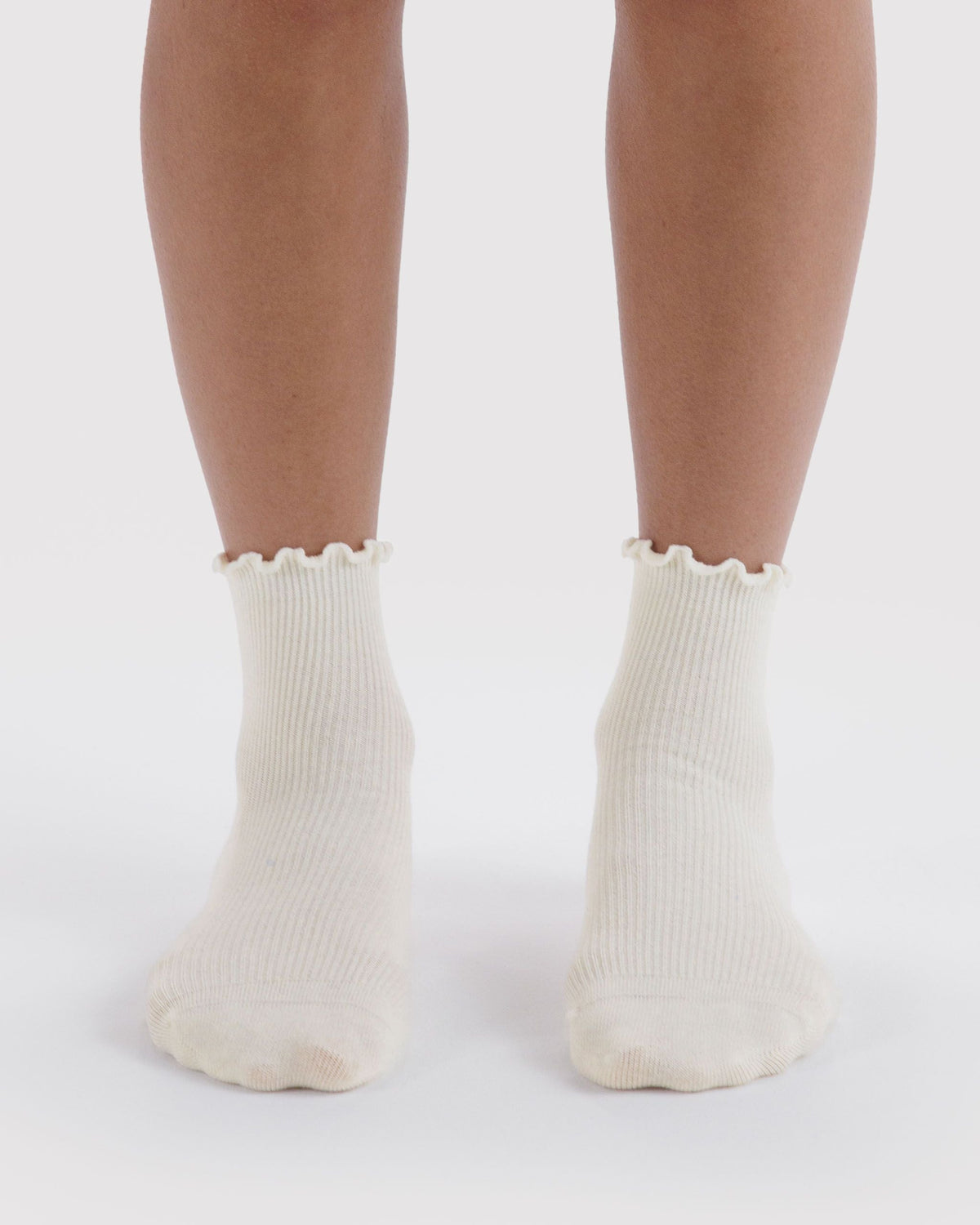 Lettuce Edge Sock Set of 2 - White