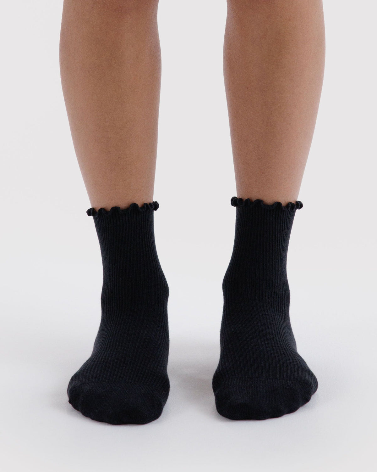 Lettuce Edge Sock Set of 2 - Black