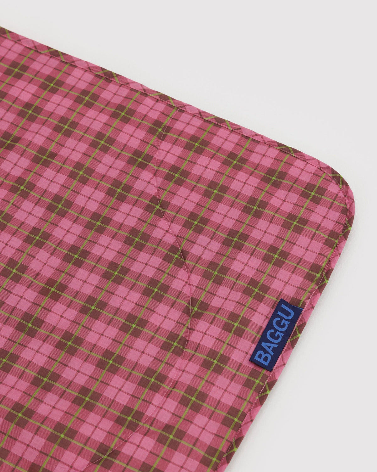 Puffy Picnic Blanket - Azalea Pink Tartan