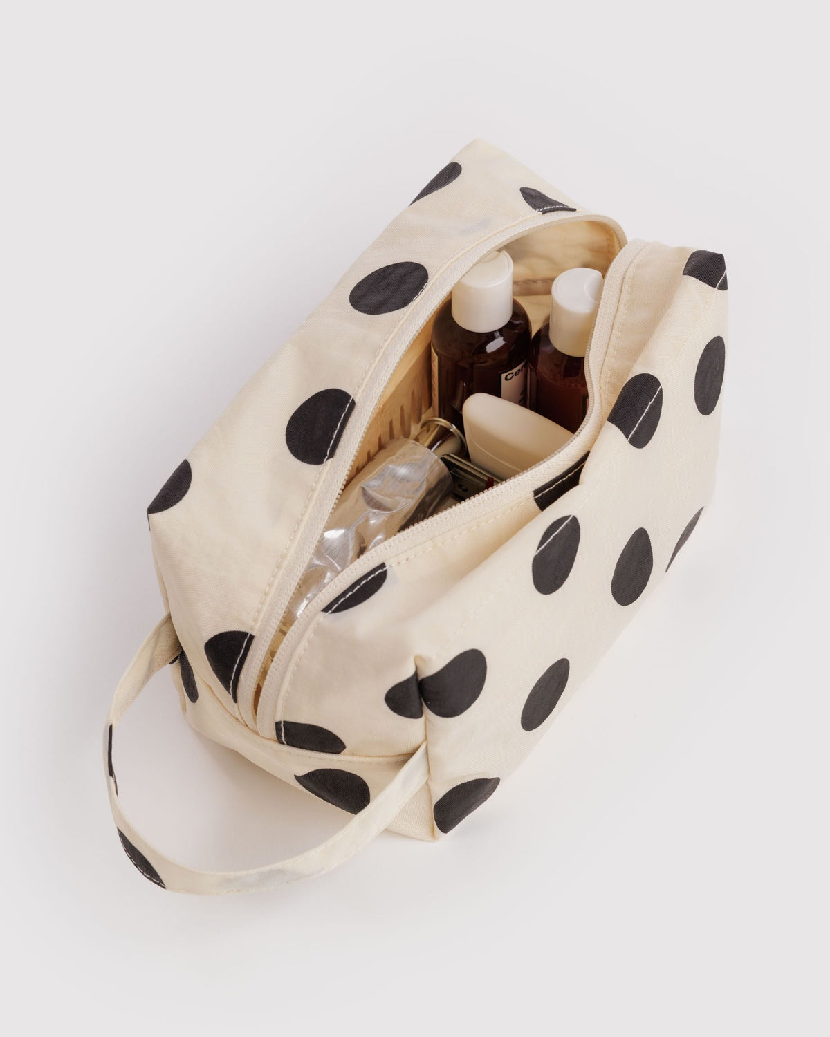 Dopp Kit - Cream and Black Polka Dot