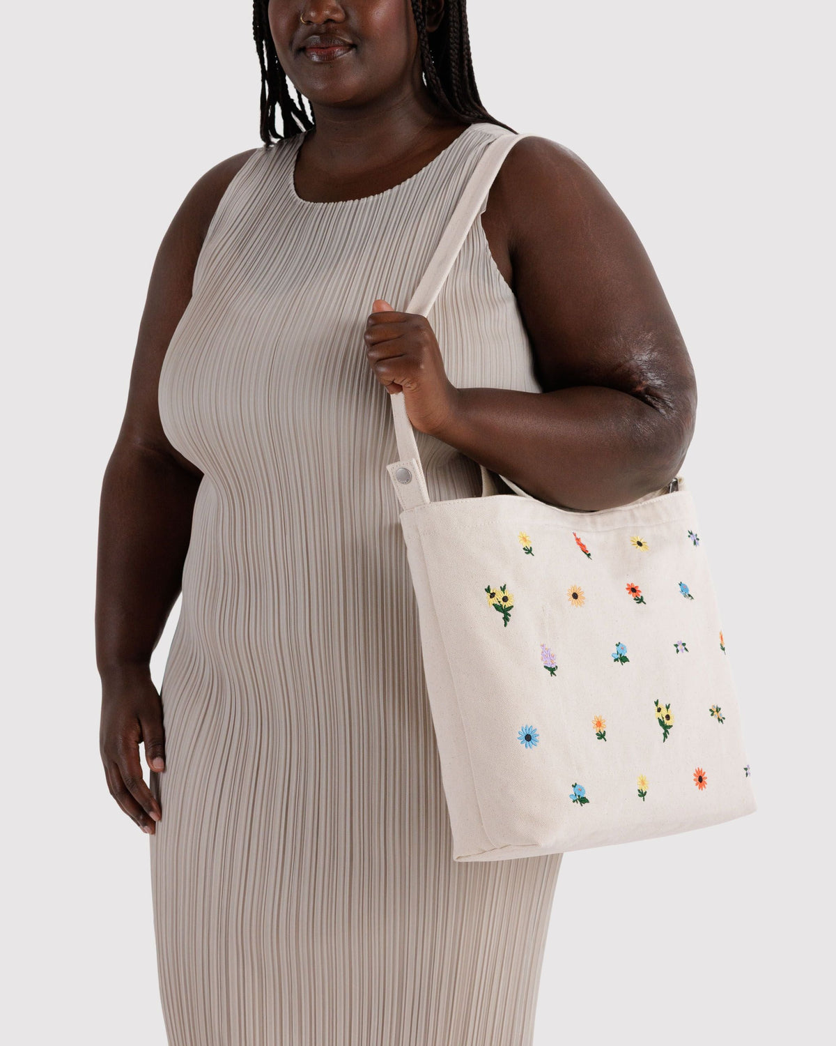 Horizontal Zip Duck Bag - Embroidered Ditsy Floral