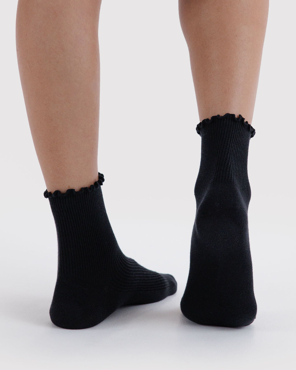 Lettuce Edge Sock Set of 2 - Black