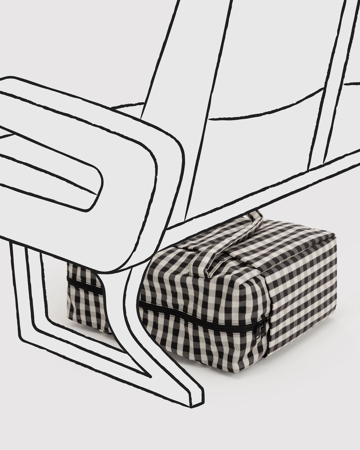 Small Cloud Carry-On - Black and Cream Gingham