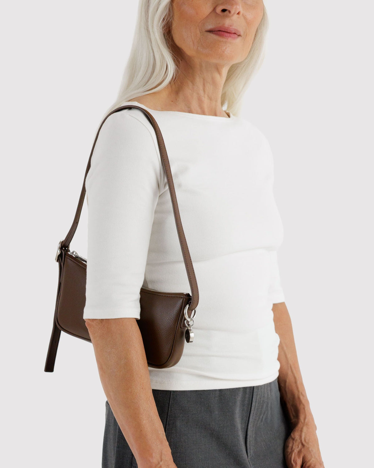 Recycled Leather Pochette - Brown
