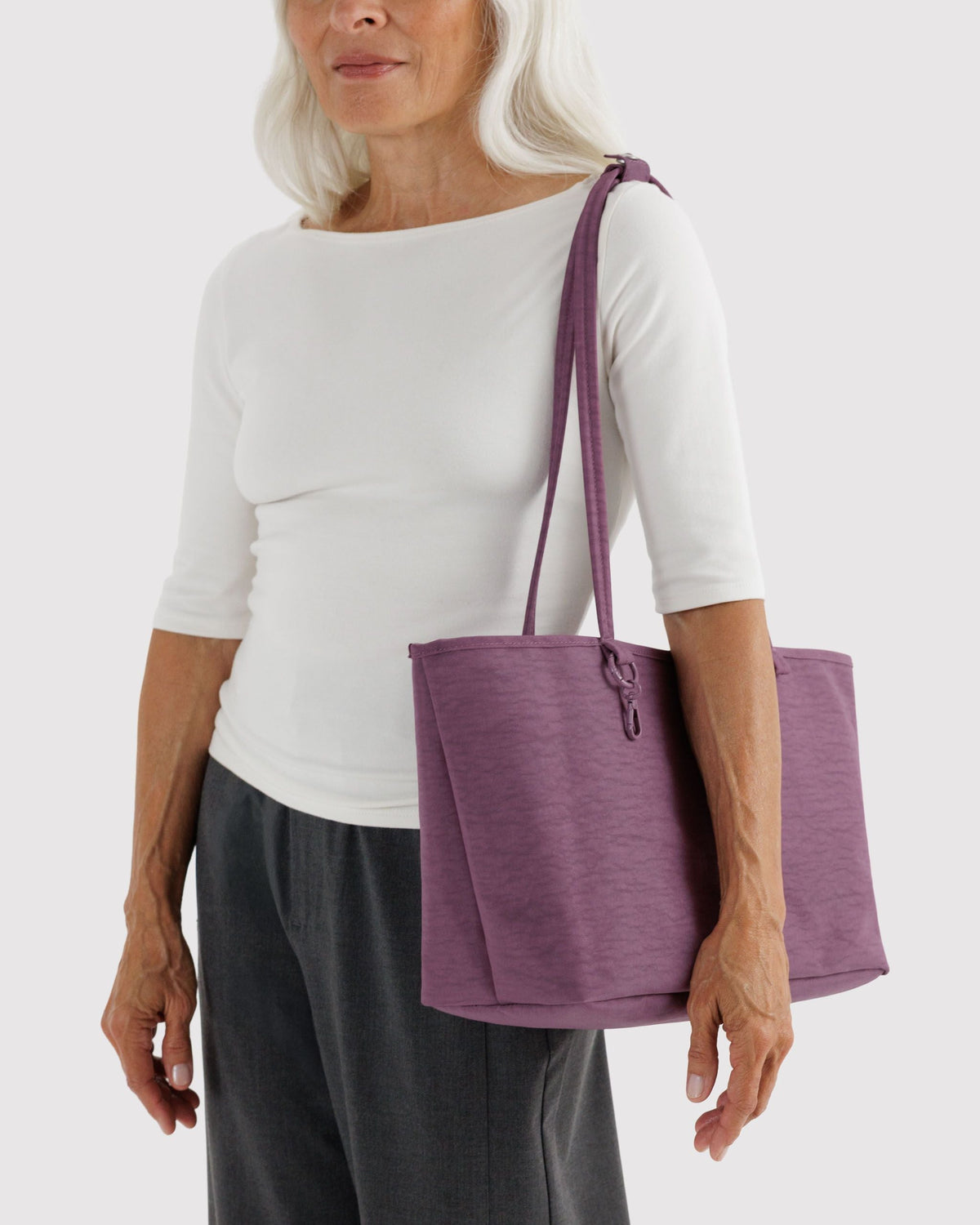 Medium Nylon Reversible Tote - Wild Plum Mix