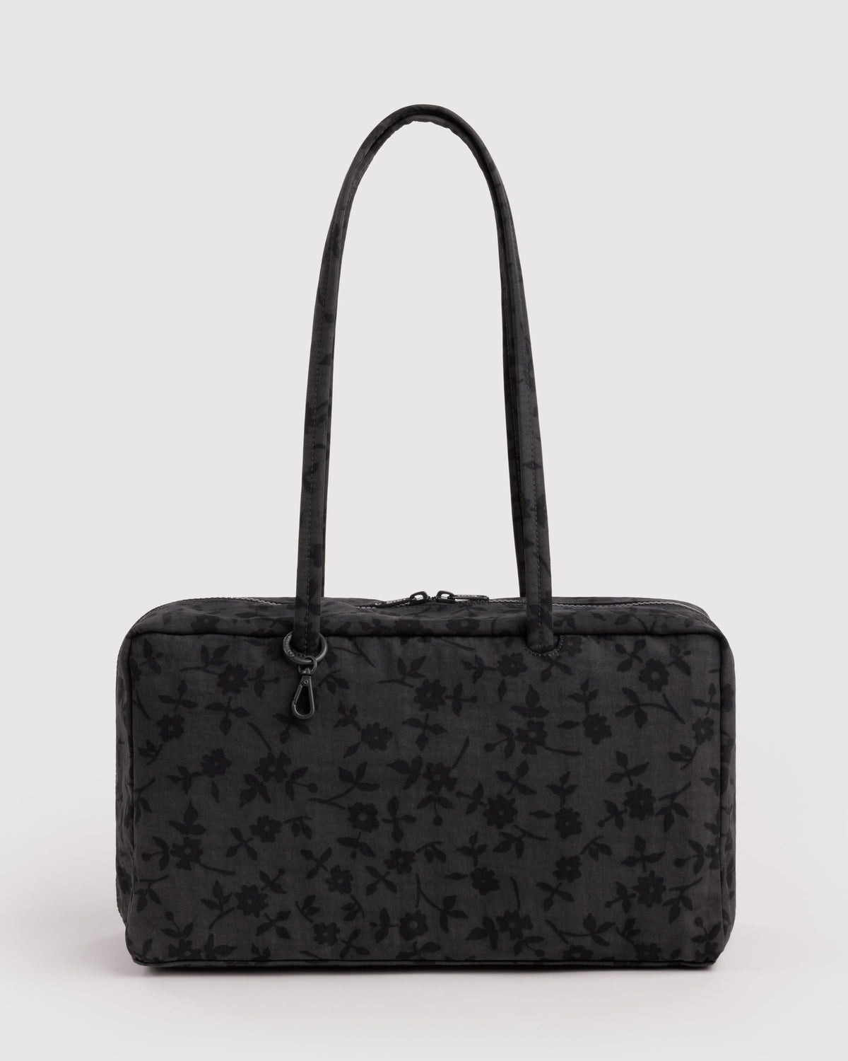 Medium Nylon Bowler Bag - Charcoal Ditsy Floral
