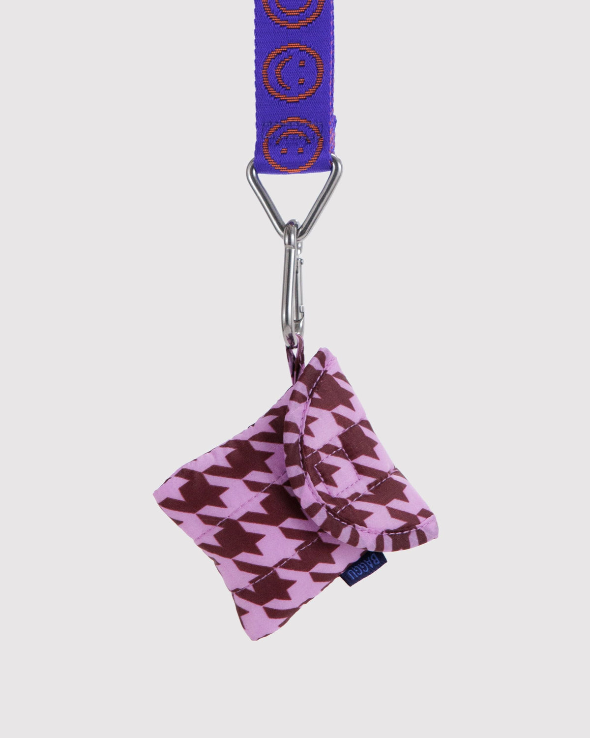 Puffy Earbuds Case - Pink Houndstooth