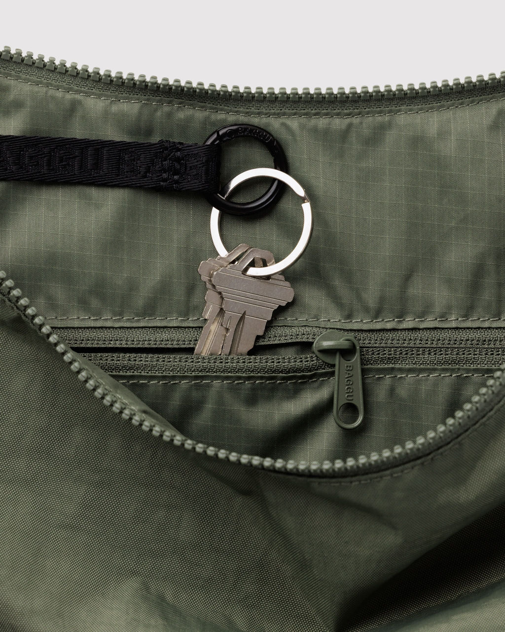 Large Nylon Crescent Bag - Caper