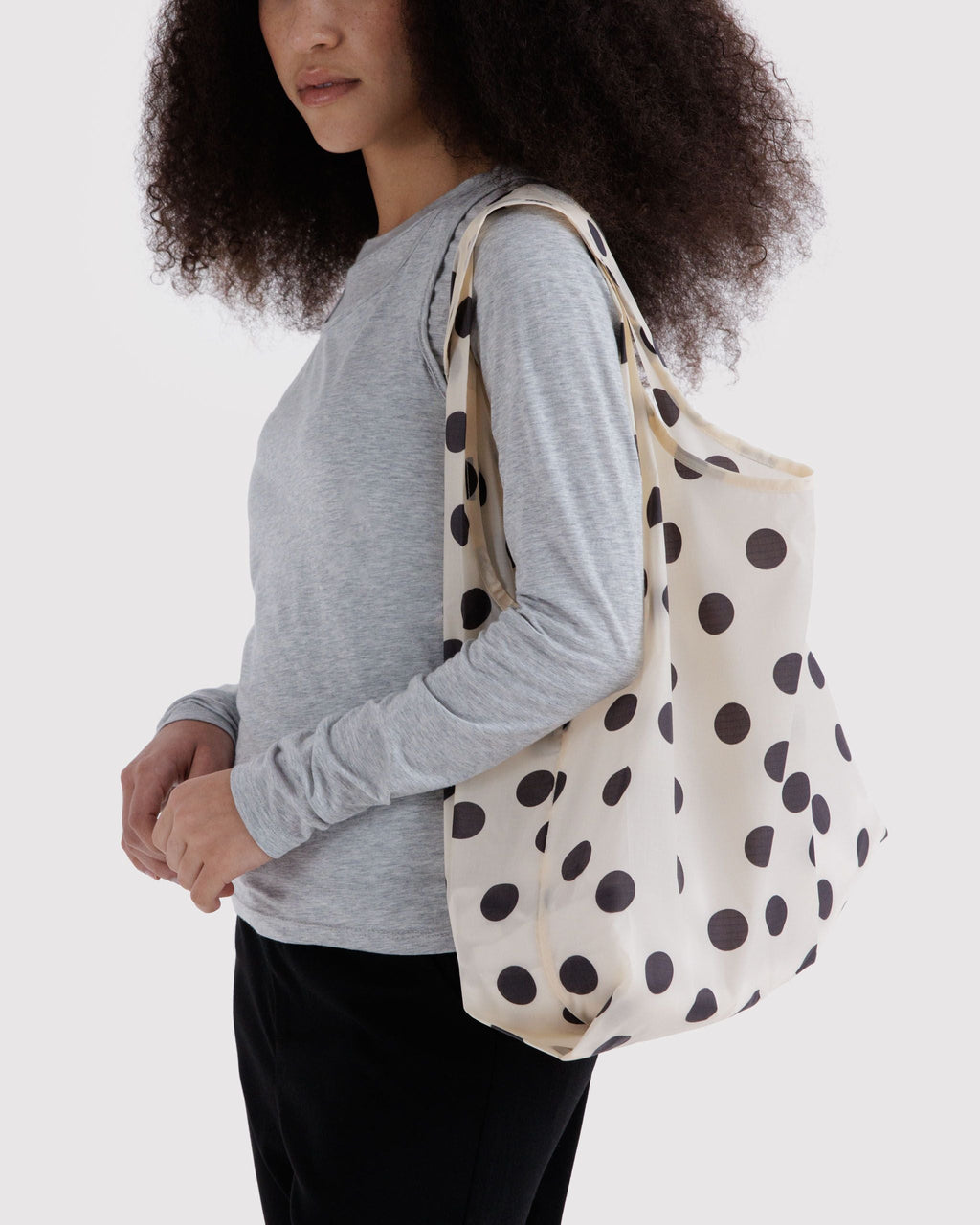 Standard Baggu - Cream and Black Polka Dot