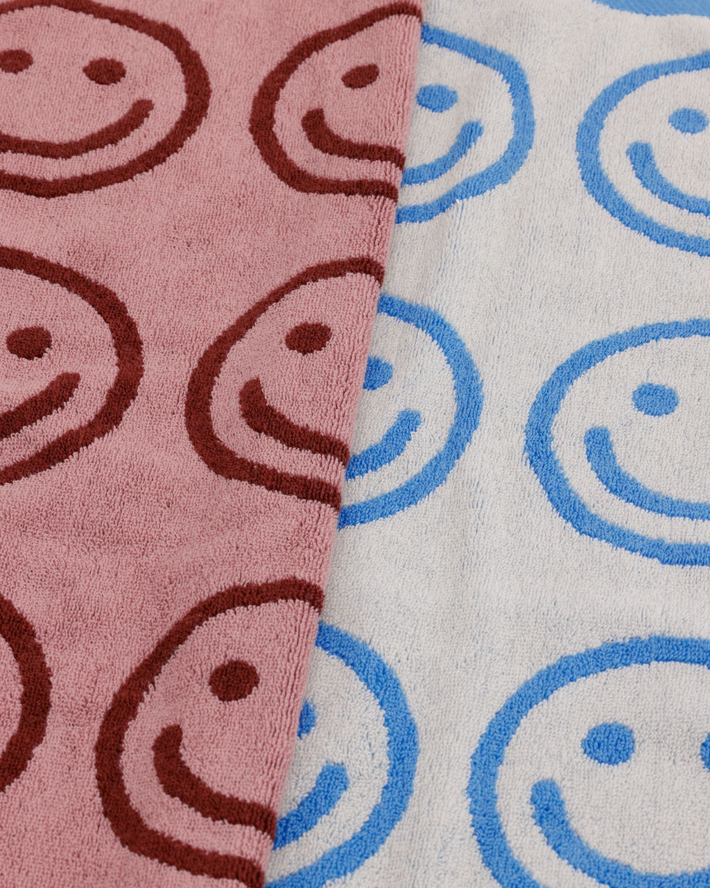 Hand Towel Set of 2 - Sky Blue and Blush Happy