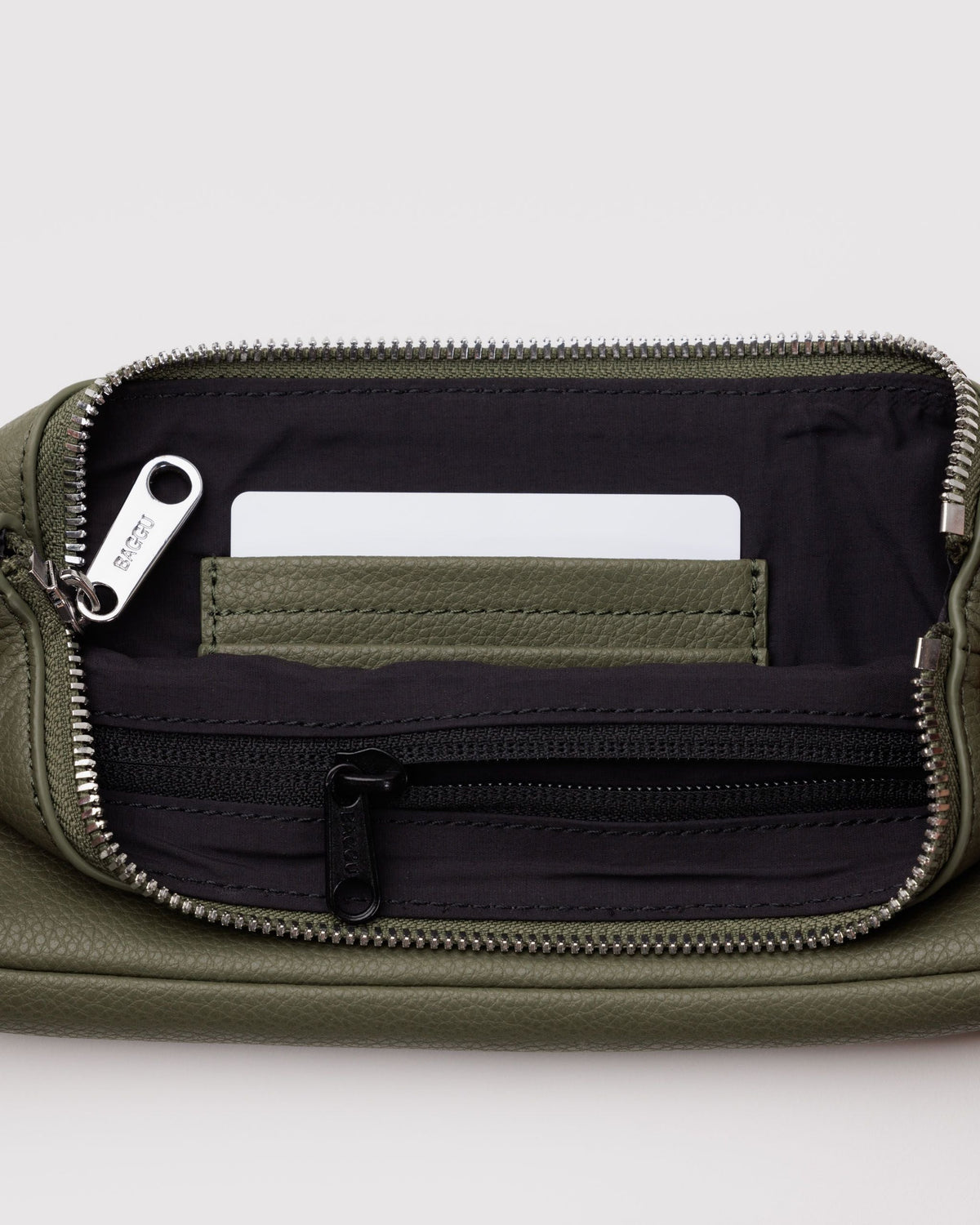Recycled Leather Pochette - Loden