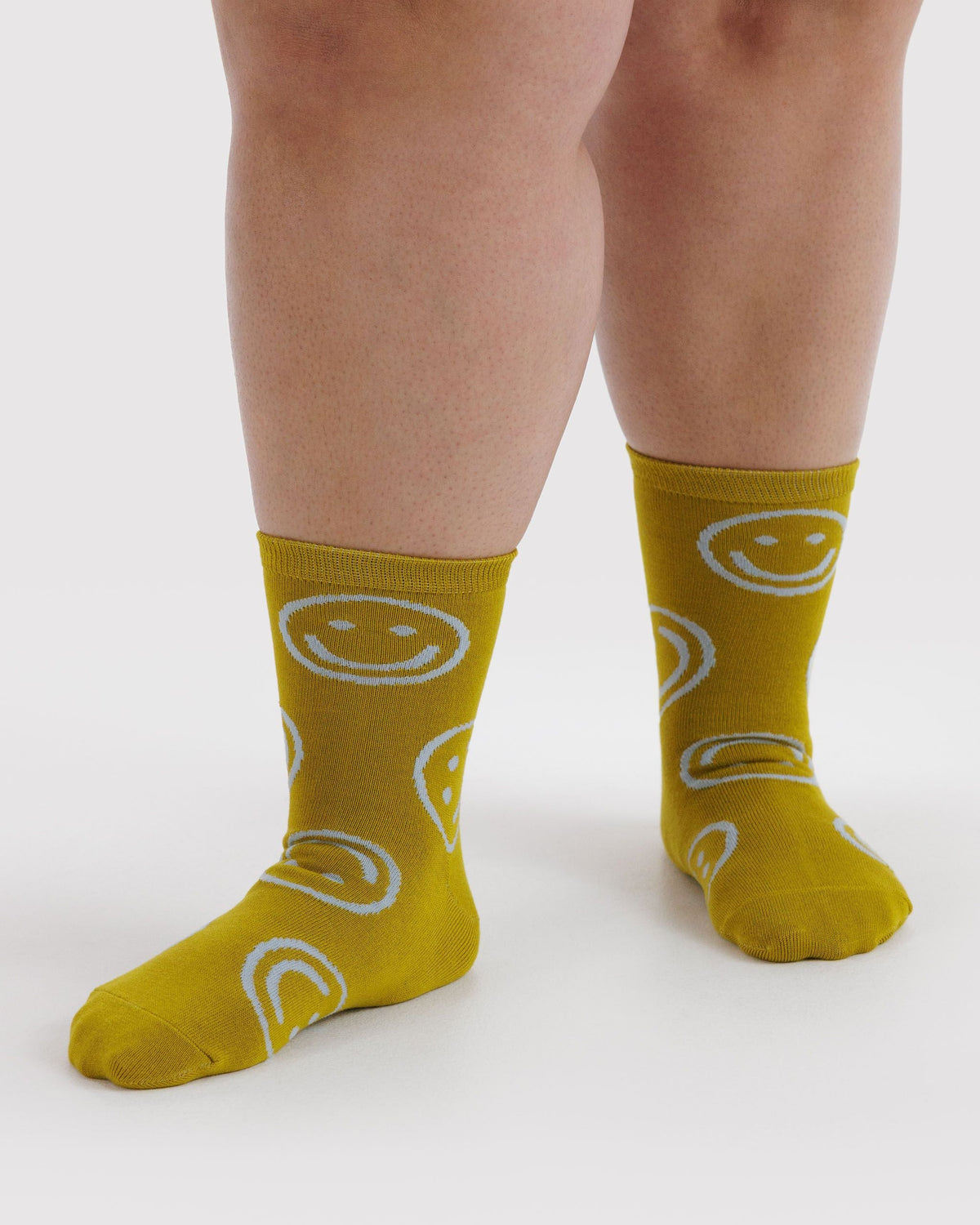Crew Sock - Ochre Happy